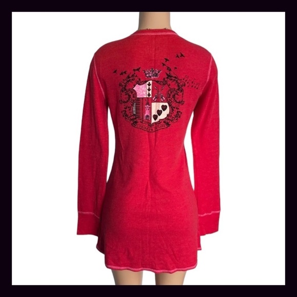 Vintage Victoria’s Secret Pink Red Henley Top Size XS - Picture 1 of 6